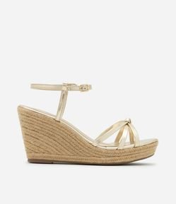 Sandália Anabela com Tiras Finas e Forração Corda Natural