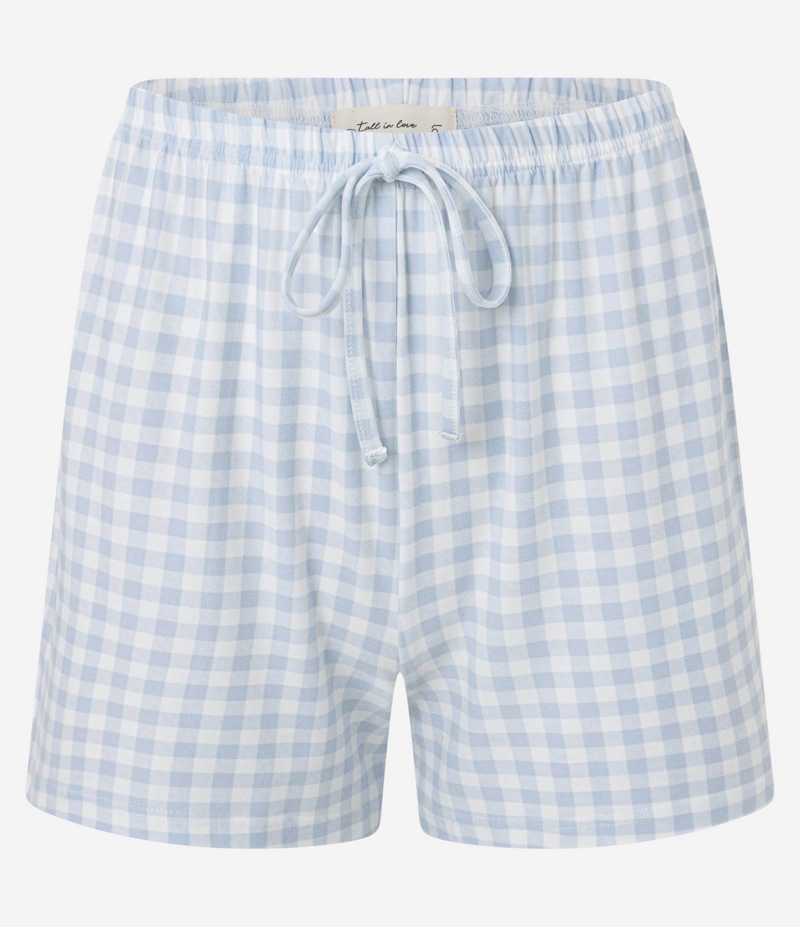 Pijama Short Doll Regata com Estampa Xadrez e Toque Suave Azul 7