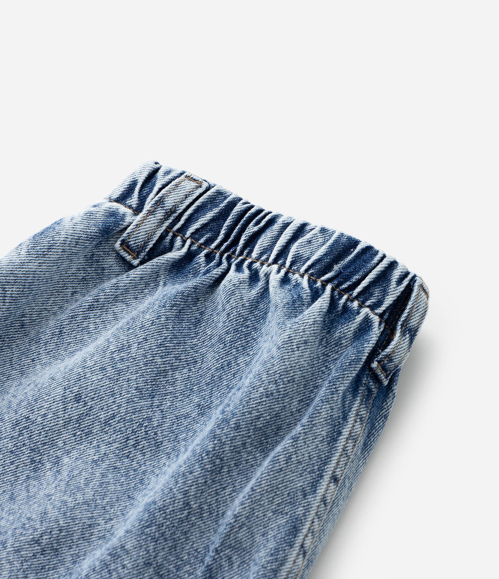 Short Saia Infantil Jeans Plissado com Cinto - Tam 5 a 14 Anos Azul 3