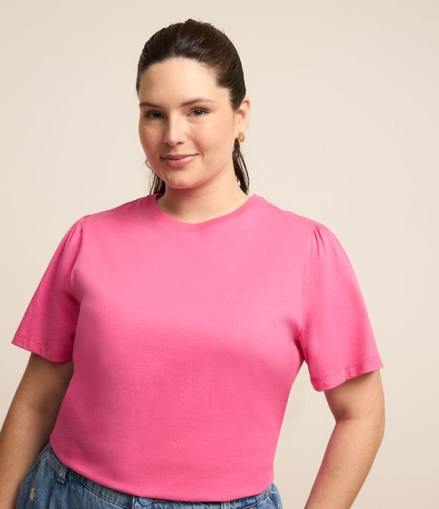 Blusa em Algodão com Manga Bufante Curve & Plus Size