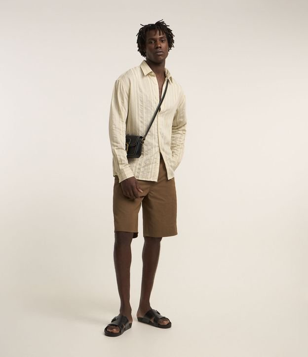 Camisa Relaxed em Ana Ruga com Listras Finas
