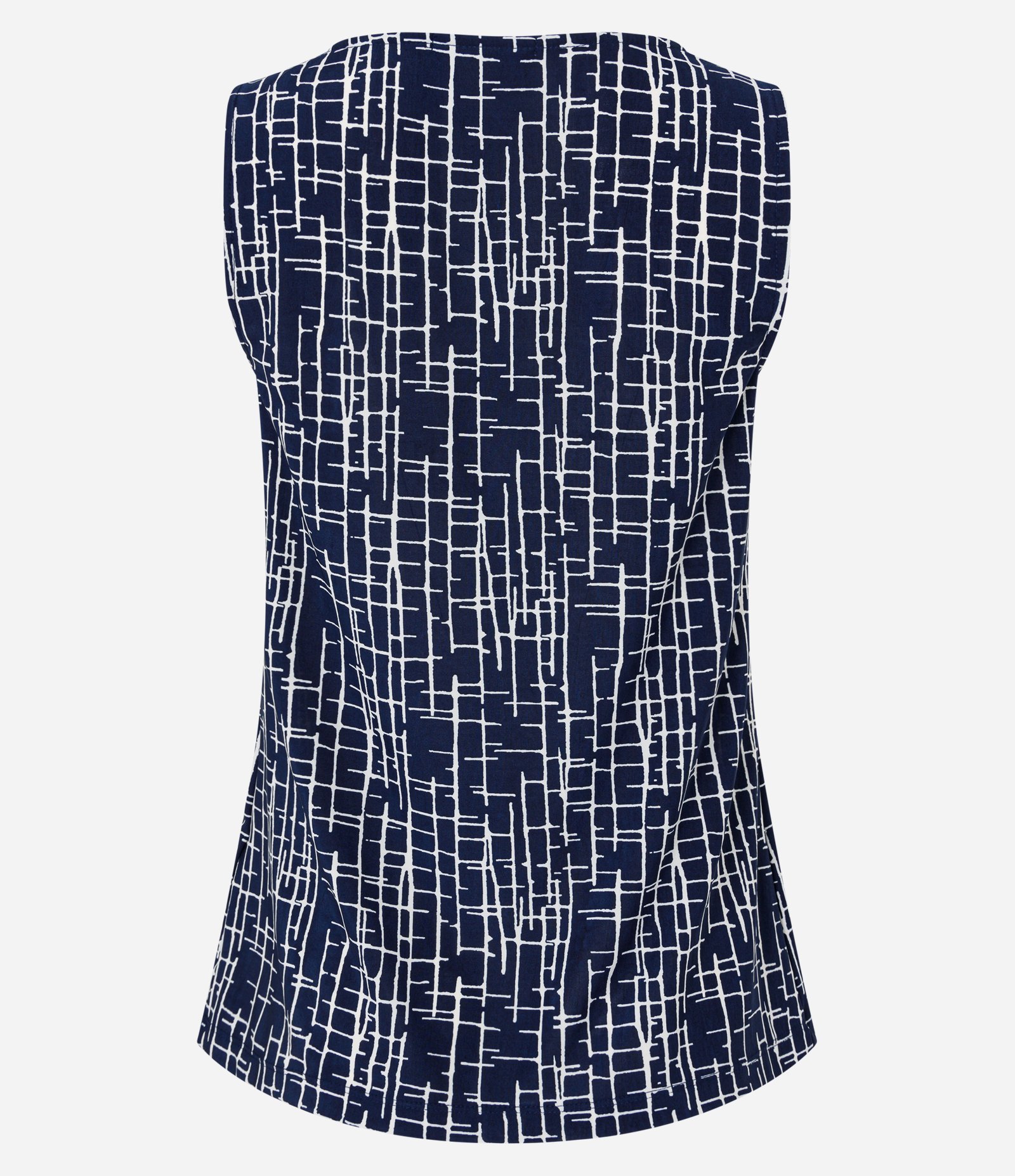 Blusa em Microfibra com Decote Degagê e Estampa Geométrica Azul 5