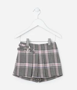 Short Saia Infantil com Cinto Duplo e Fivelas - Tam 1 a 5 Anos