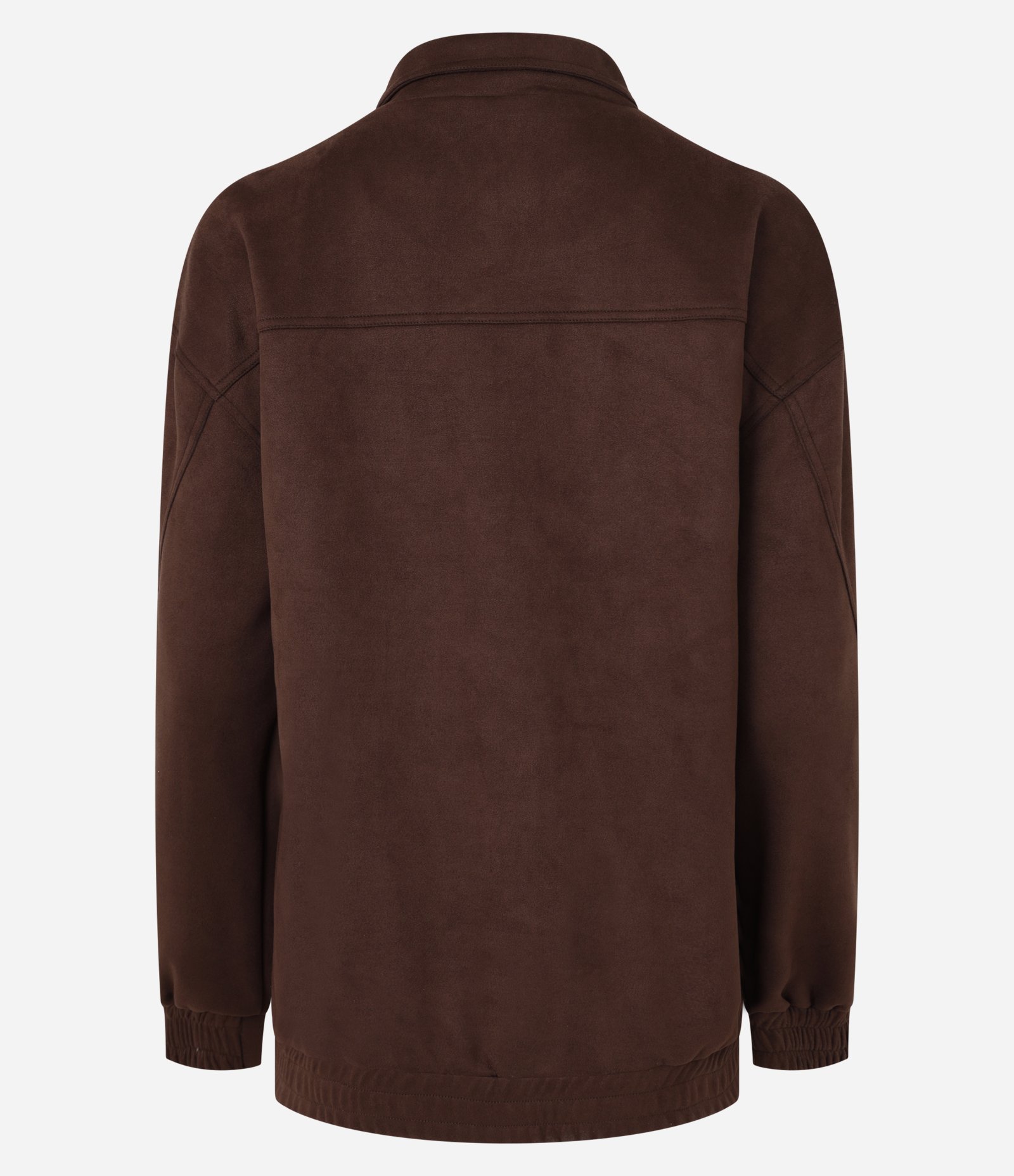 Jaqueta Bomber em Suedine com Zíper Frontal Marrom 5