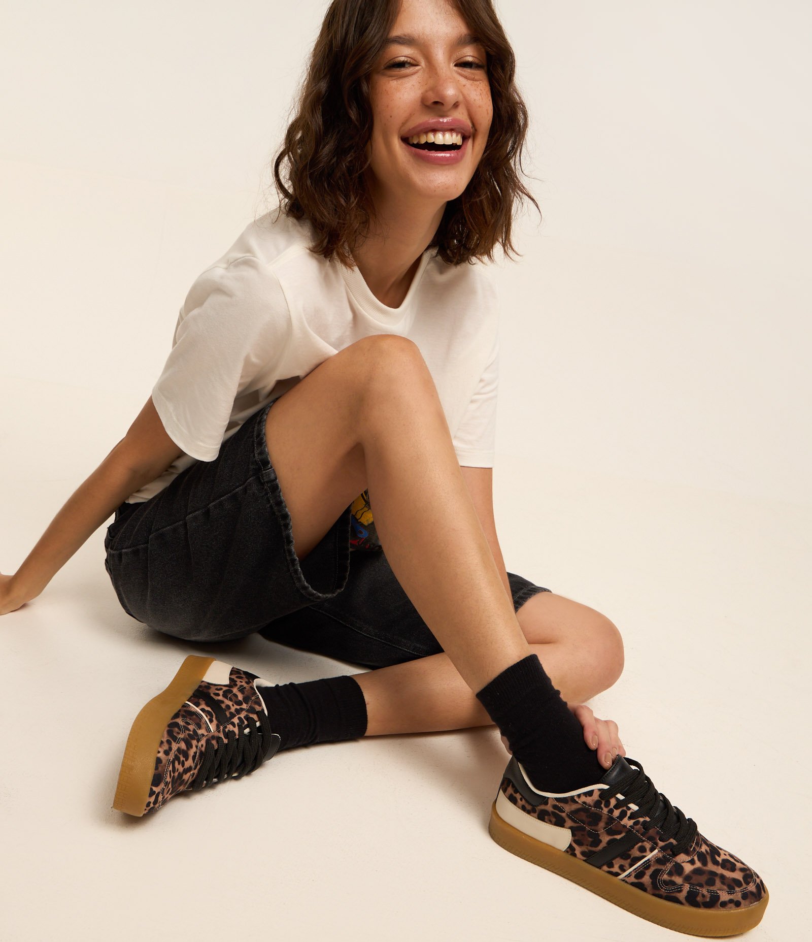 Tênis em PU com Estampa Animal Print e Sola Plataforma Onça 7