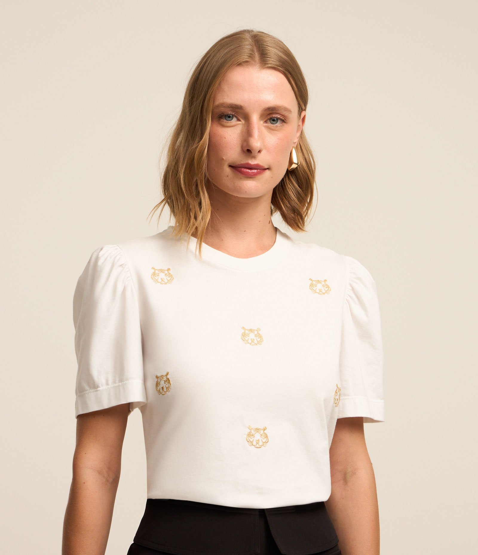 Blusa em Algodão com Manga Bufante Branco 2