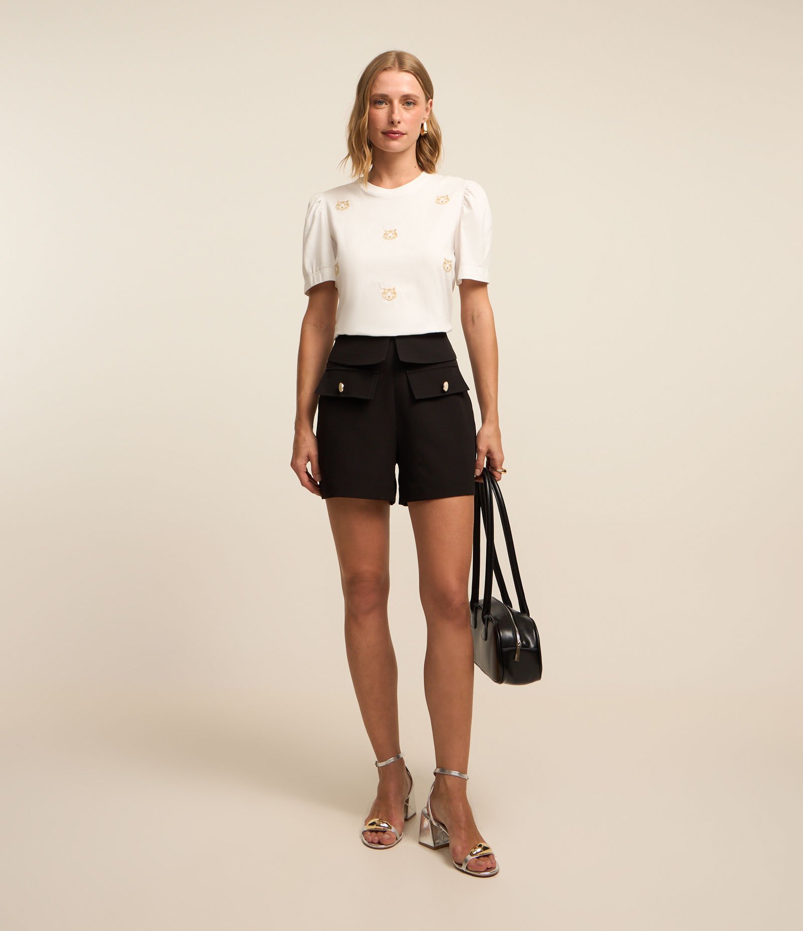 Blusa em Algodão com Manga Bufante Branco 3