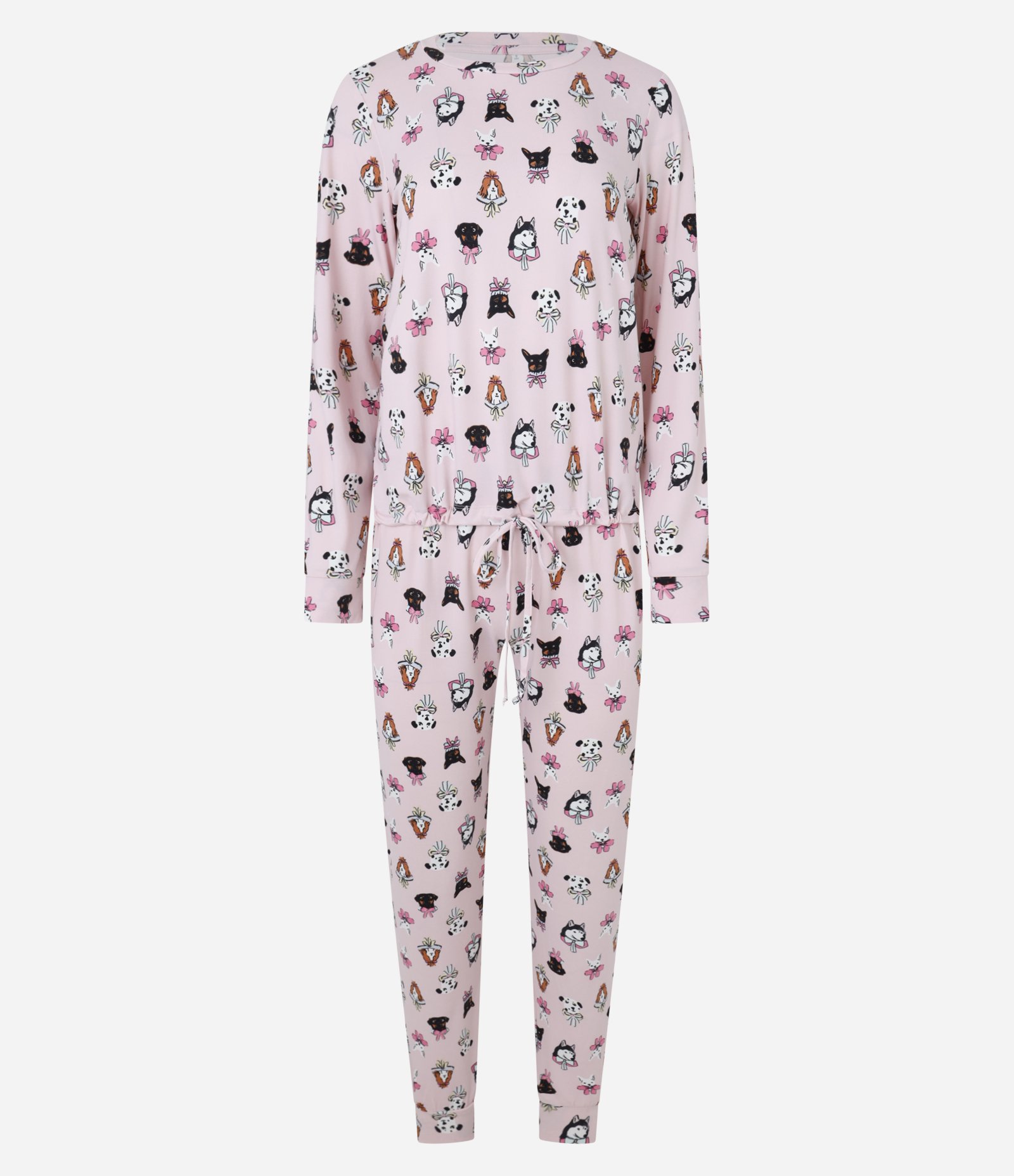 Pijama Longo Com Toque Suave e Estampa de Cachorro Rosa 5