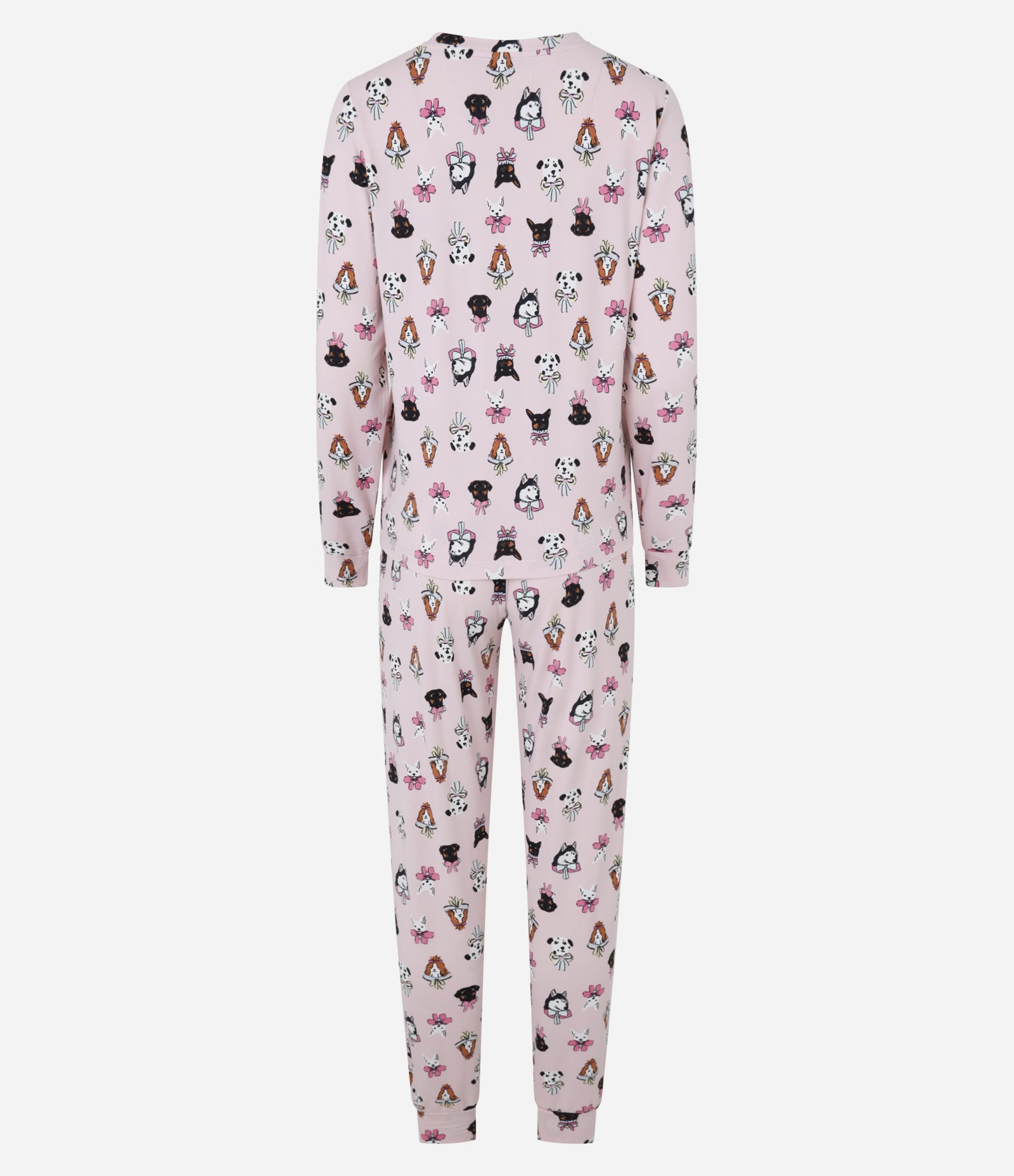 Pijama Longo Com Toque Suave e Estampa de Cachorro Rosa 6