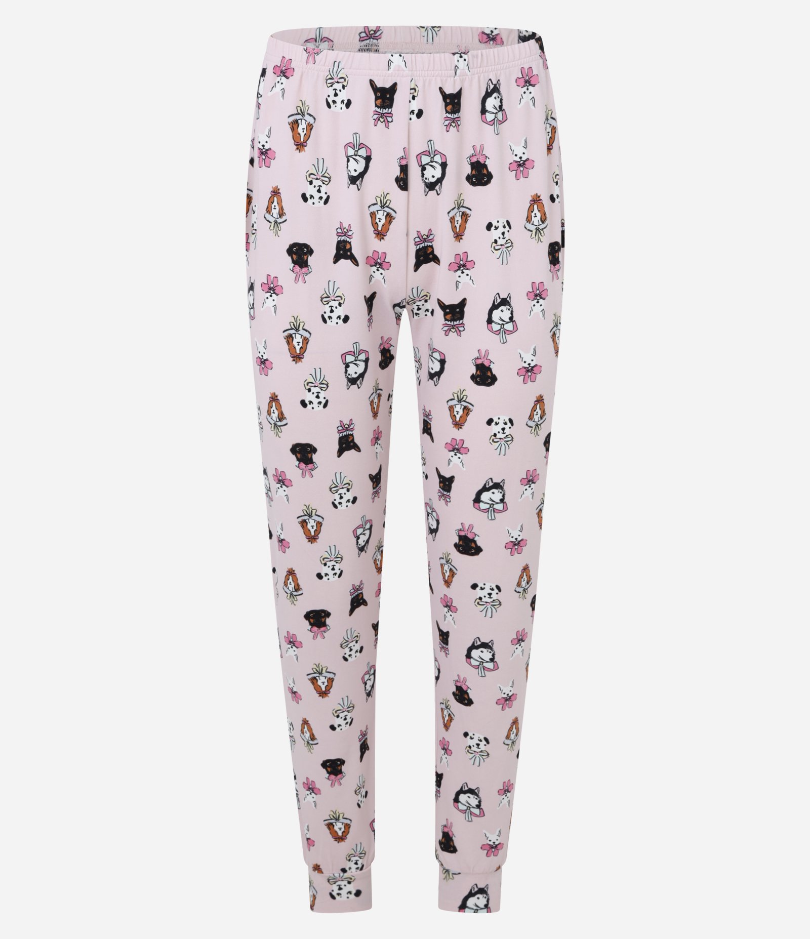 Pijama Longo Com Toque Suave e Estampa de Cachorro Rosa 7