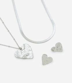 Conjunto de Colar e Brinco com Formato Orgânico