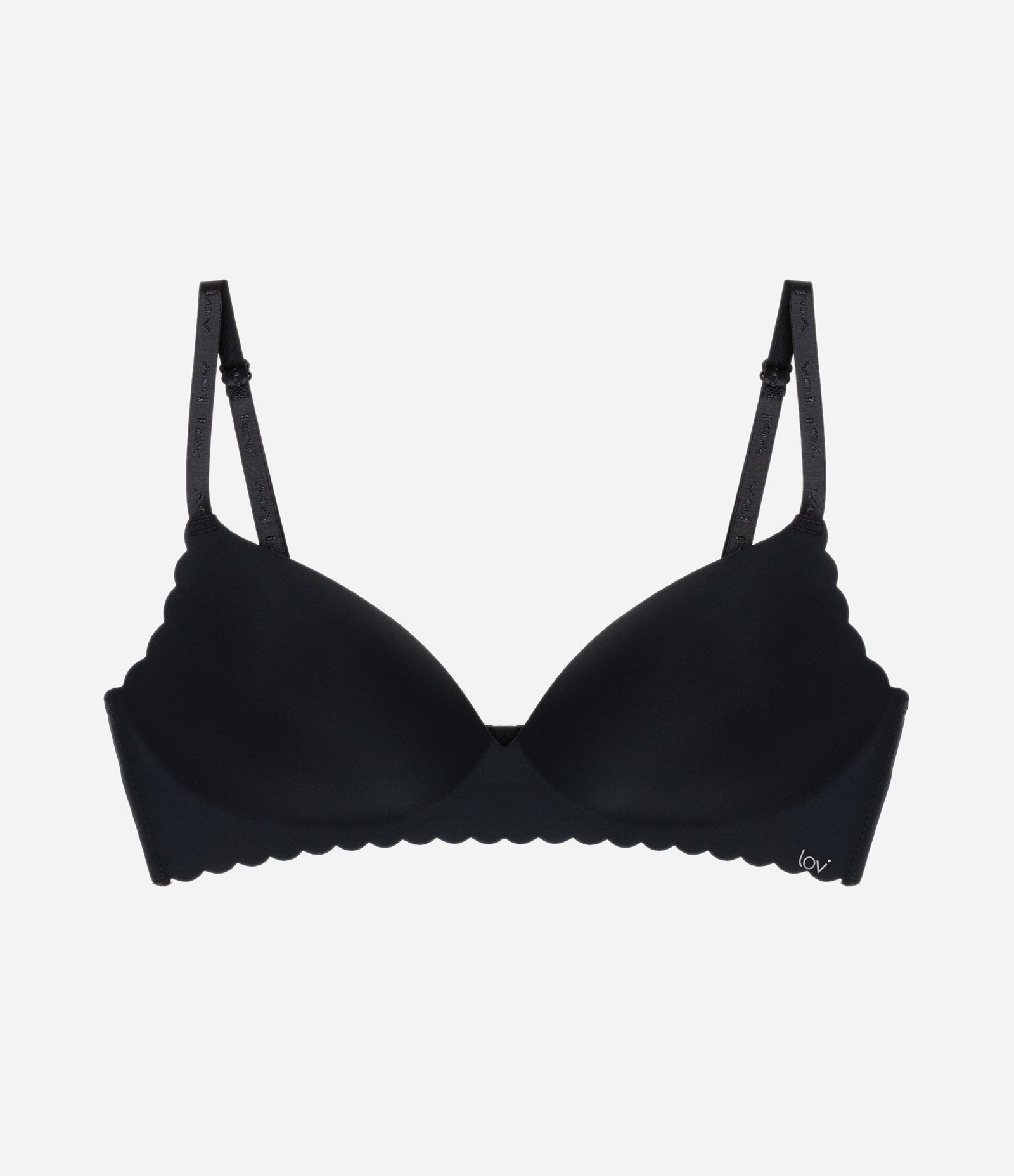 Sutiã Base com Bojo em Microfibra com Borda Nuvem Preto 4