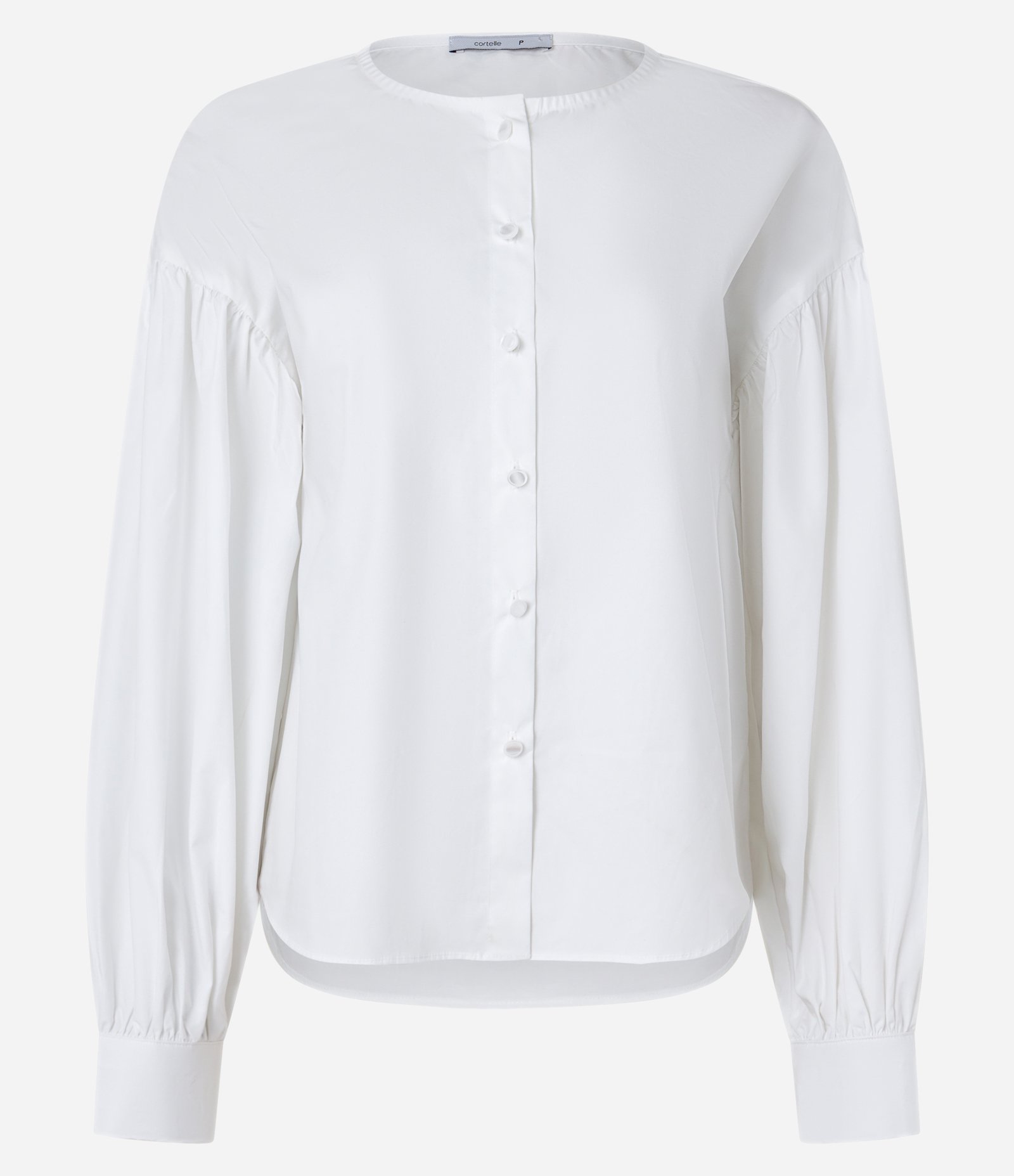 Camisa em Tricoline com Manga Bufante Branco Neve 4