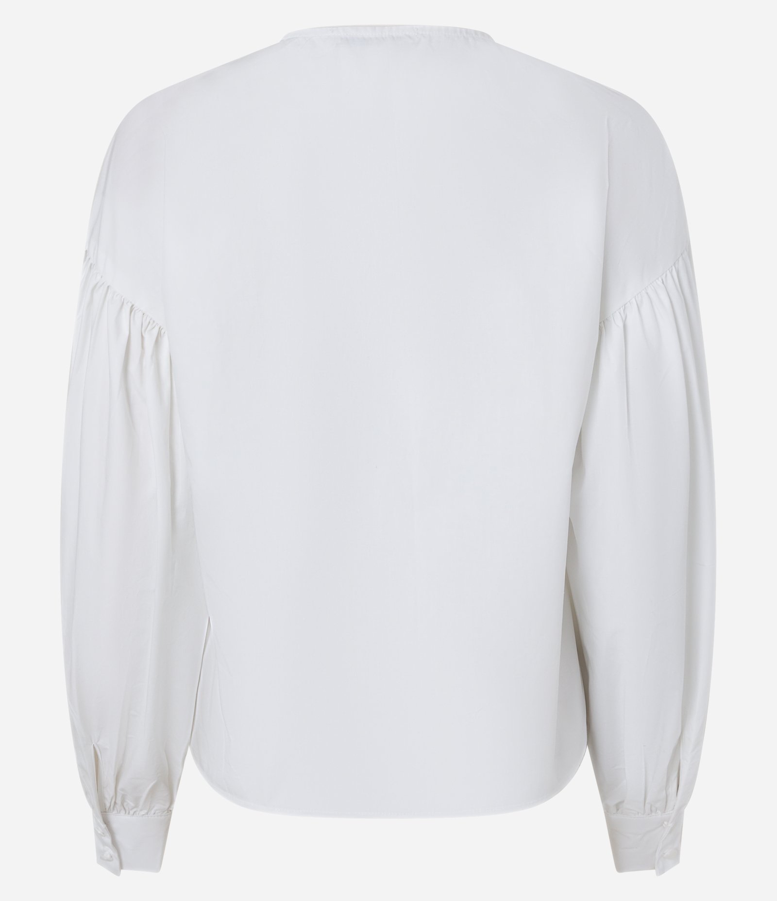 Camisa em Tricoline com Manga Bufante Branco Neve 5