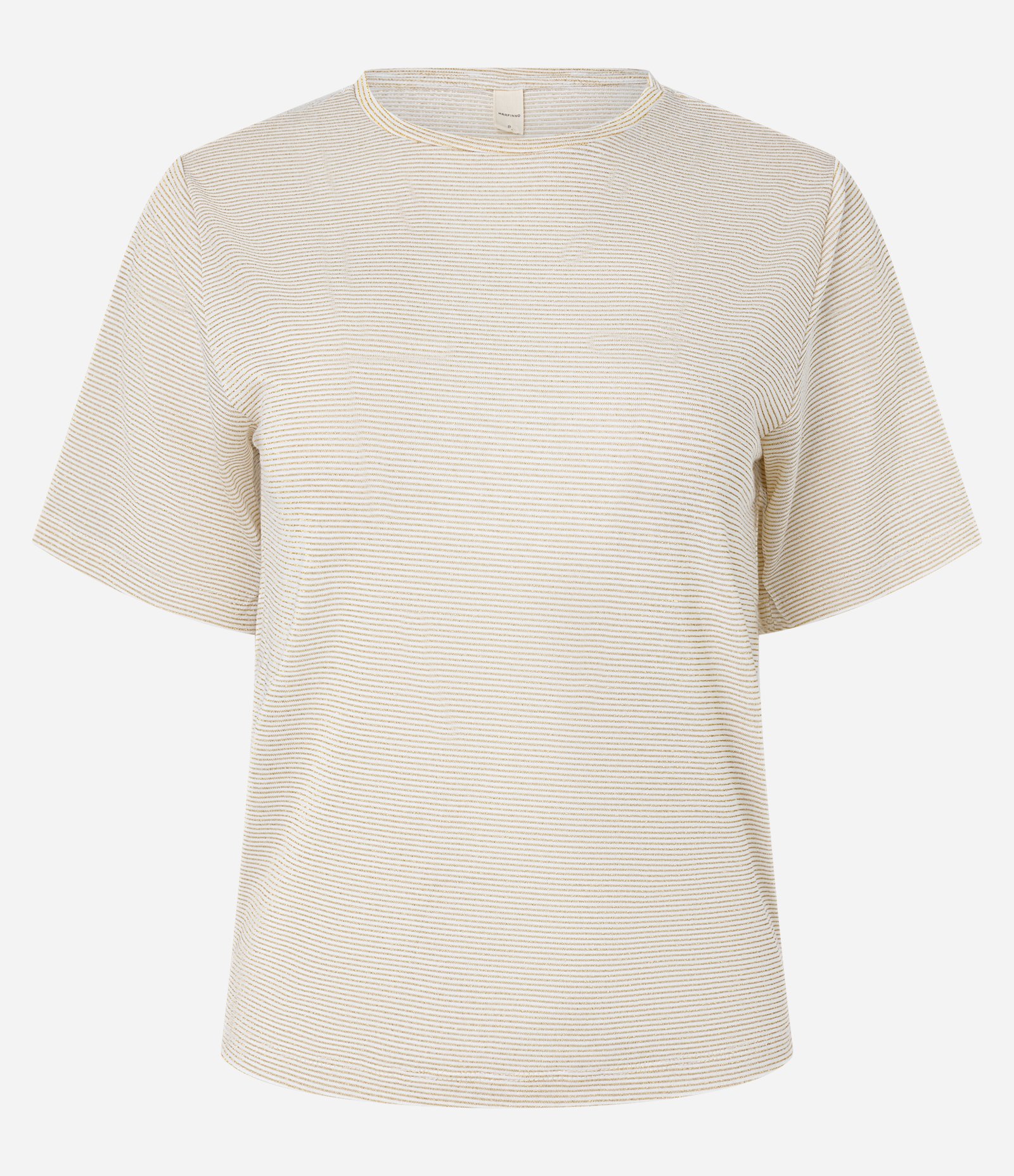 Blusa Listrada com Fios Metalizados Off White 1