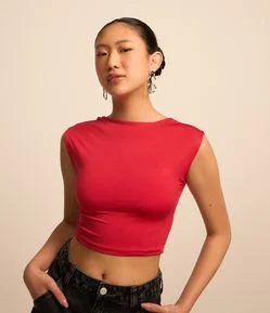 Blusa em Jersey com Costas Abertas e Sem Mangas