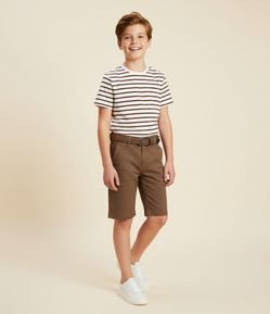 Bermuda Infantil com Cinto Trançado - Tam 05 a 14 Anos