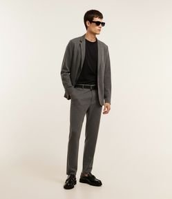 Calça Slim de Malha com Cós Meio Elástico