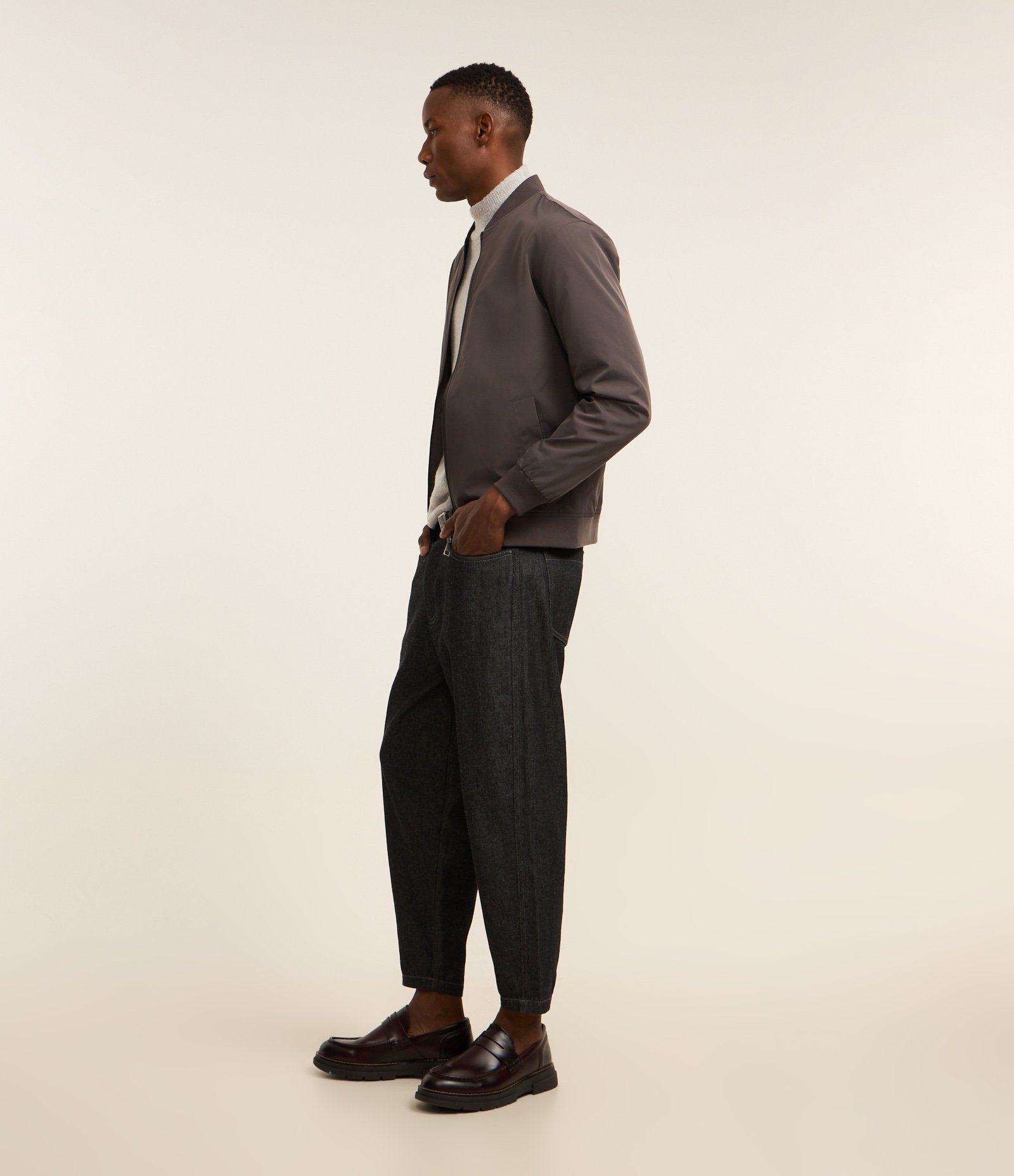 Jaqueta Bomber em Alfaiataria Cinza 5