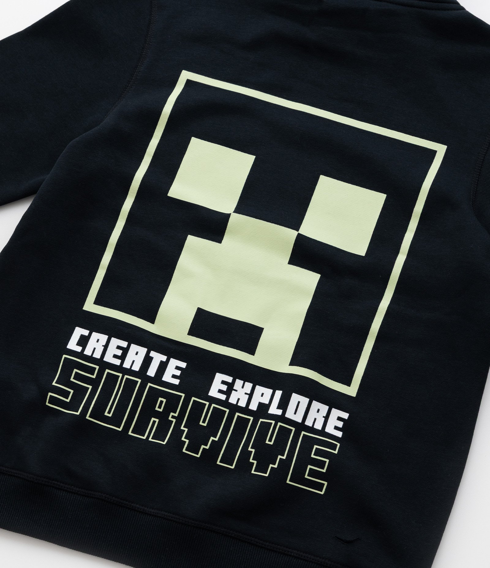 Casaco Infantil com Estampa Frente e Costas Minecraft - Tam 5 a 14 Anos Preto 9