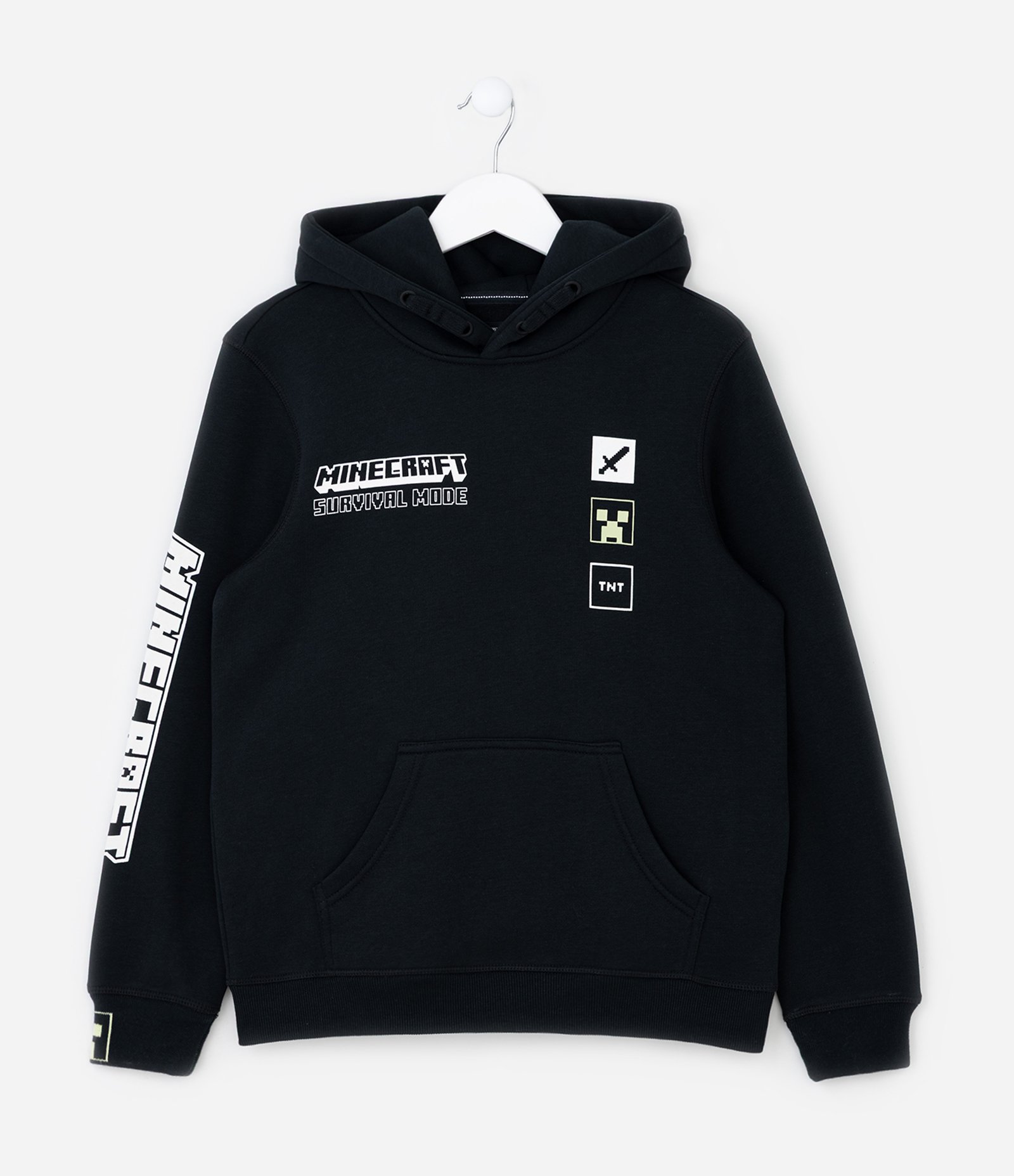 Casaco Infantil com Estampa Frente e Costas Minecraft - Tam 5 a 14 Anos Preto 1