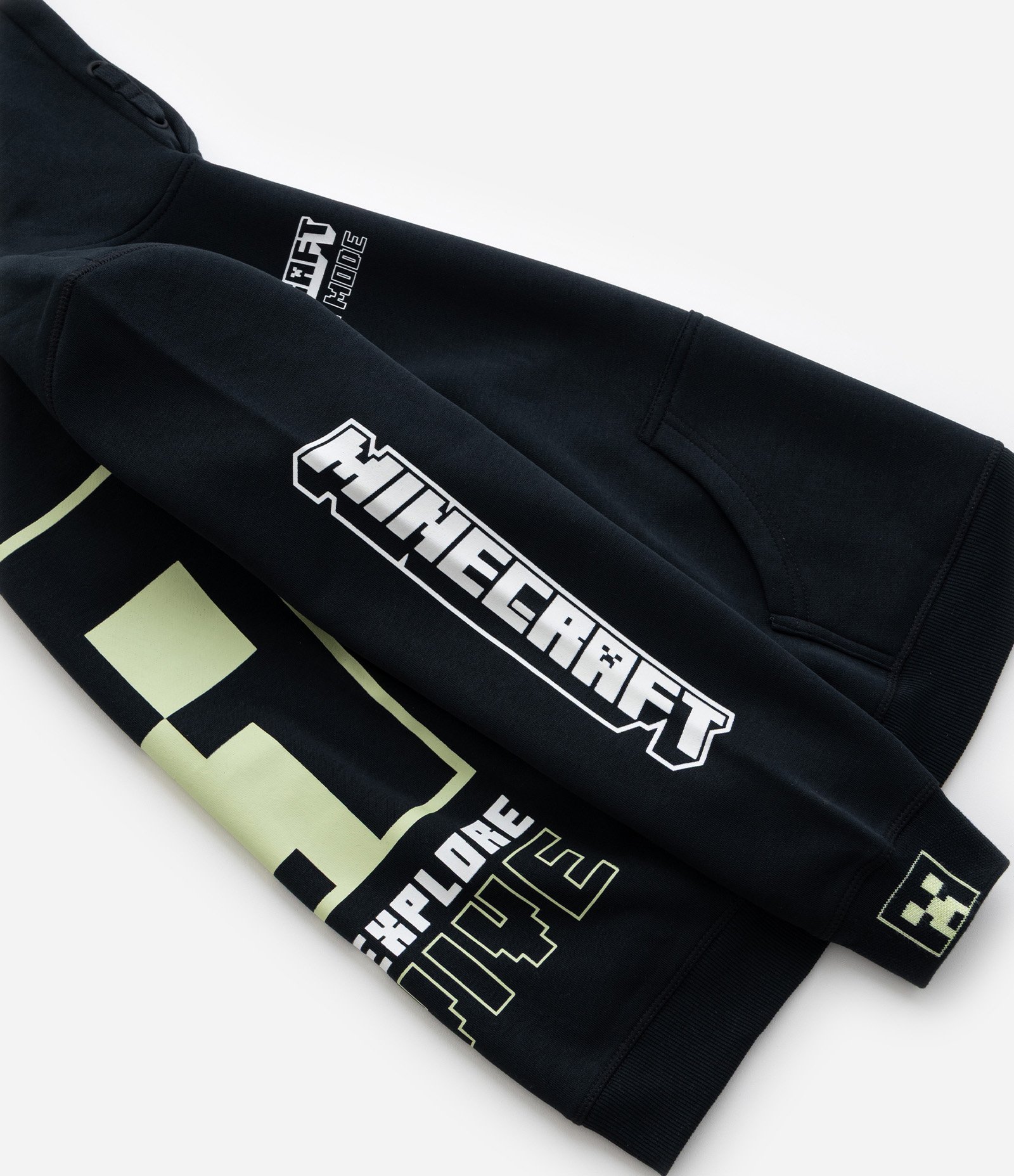 Casaco Infantil com Estampa Frente e Costas Minecraft - Tam 5 a 14 Anos Preto 5