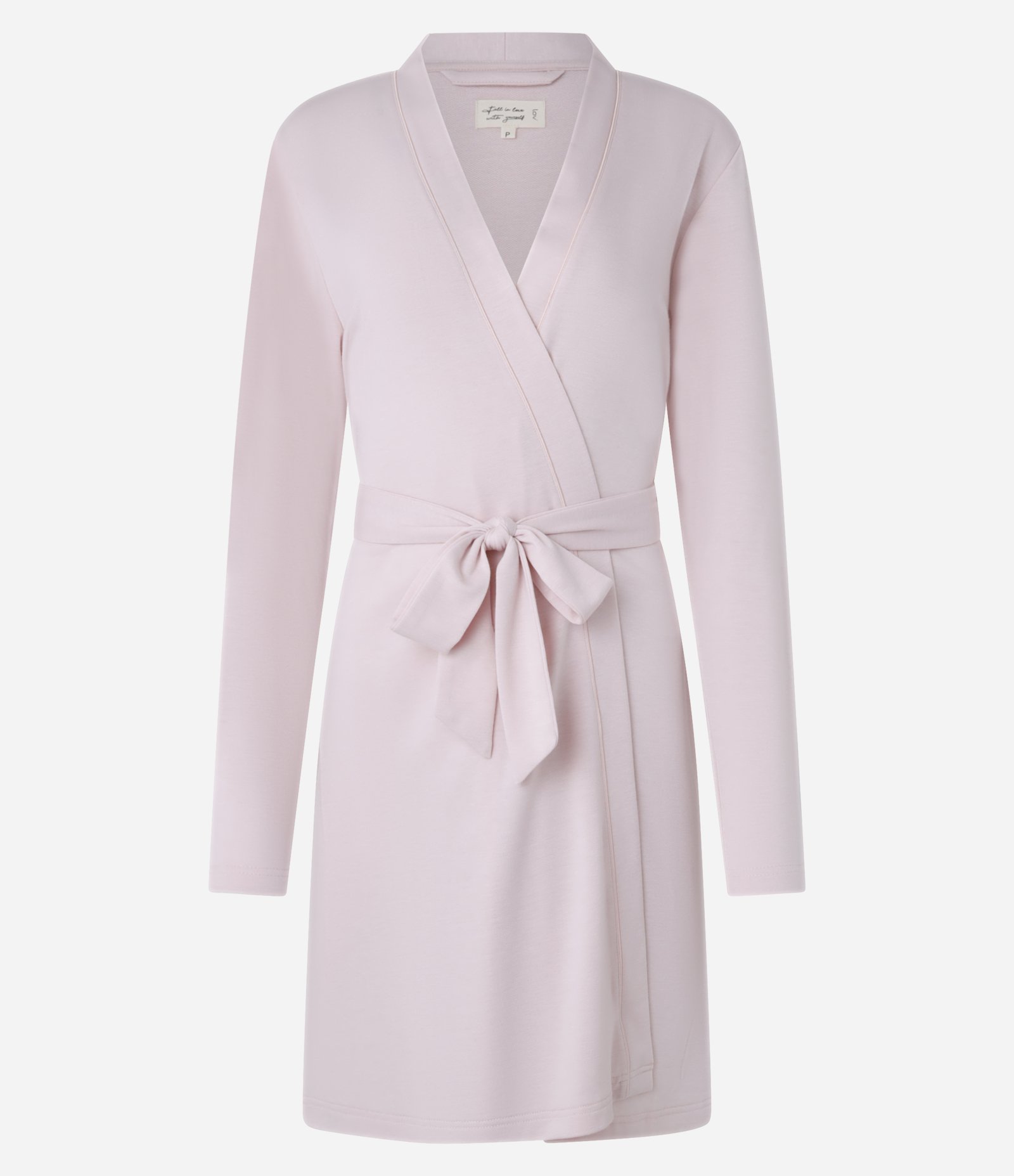 Robe Longo em Plush com Detalhes de Cetim Rosa 3