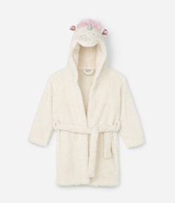 Roupão Infantil em Fleece com Bordado Unicórnio - Tam 3 a 16 Anos