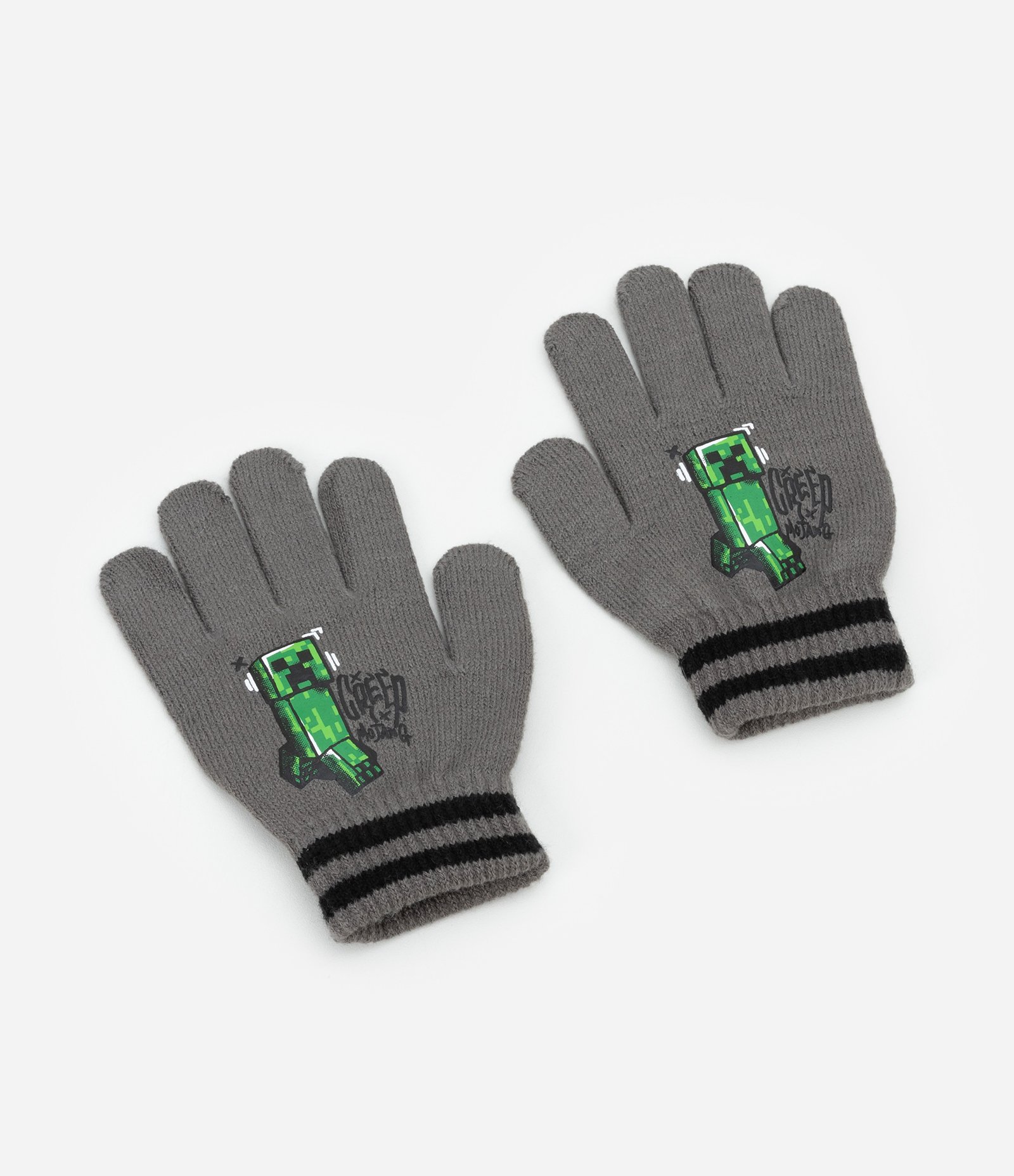 Luva Infantil com Estampa de Minecraft - Tam P ao G Cinza 1