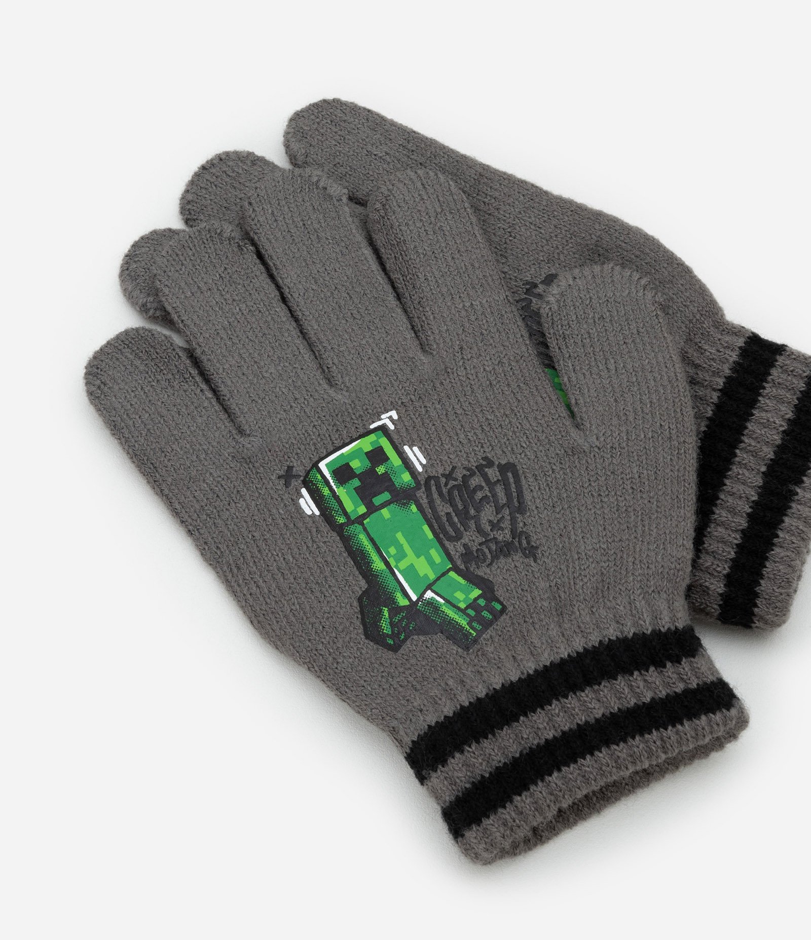 Luva Infantil com Estampa de Minecraft - Tam P ao G Cinza 3