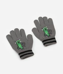 Luva Infantil com Estampa de Minecraft - Tam P ao G