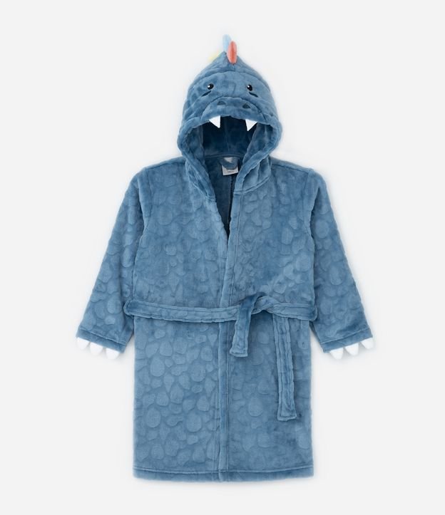 Roupão Infantil Quentinho Estampa Dino com Cristas - Tam 3 a 12 Anos