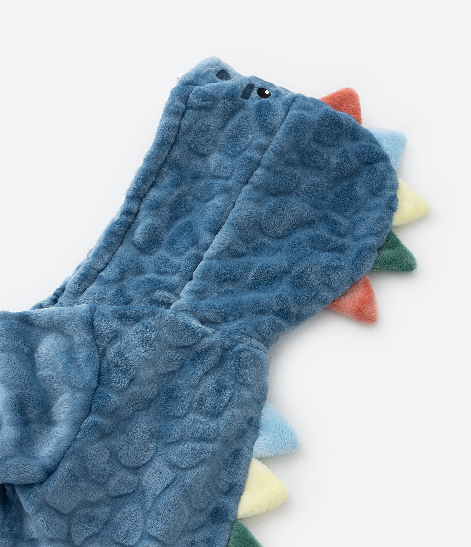 Roupão Infantil Quentinho Estampa Dino com Cristas - Tam 3 a 12 Anos Azul 4