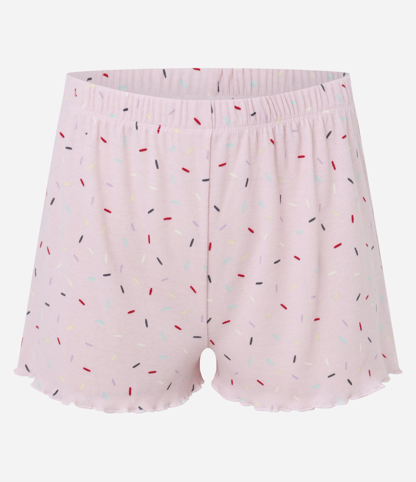 Pijama Short Doll Regata Larga em Ribana com Estampa de Tracinhos Rosa 6