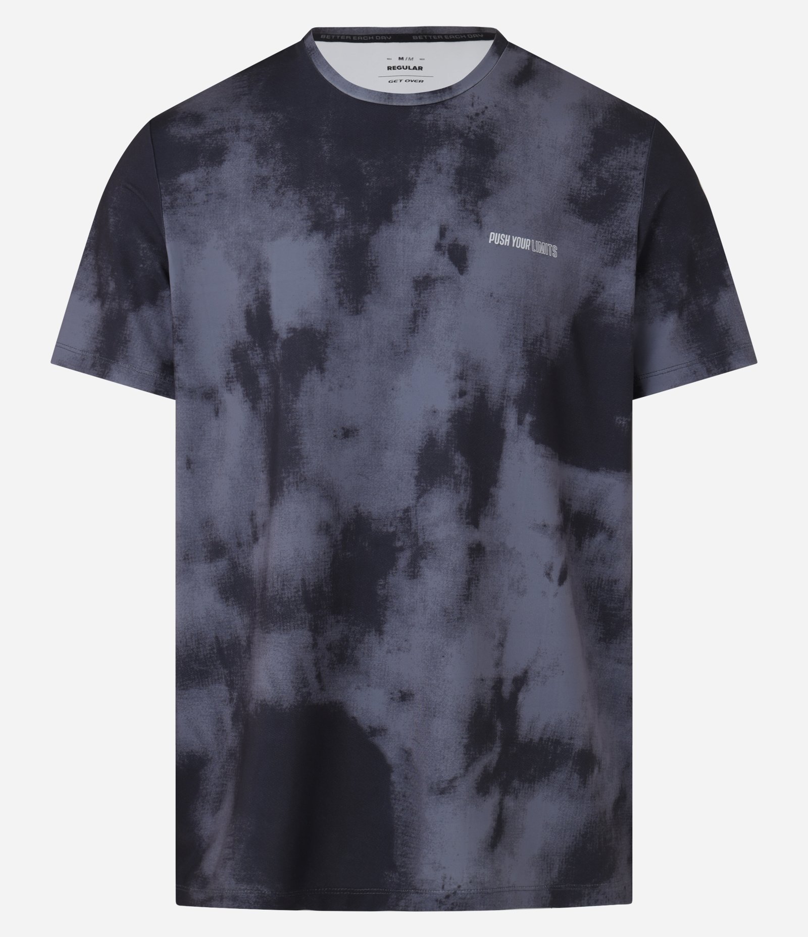 Camiseta T-shirt Esportiva em Tecnologia Dry com Estampa Manchada Preto 6