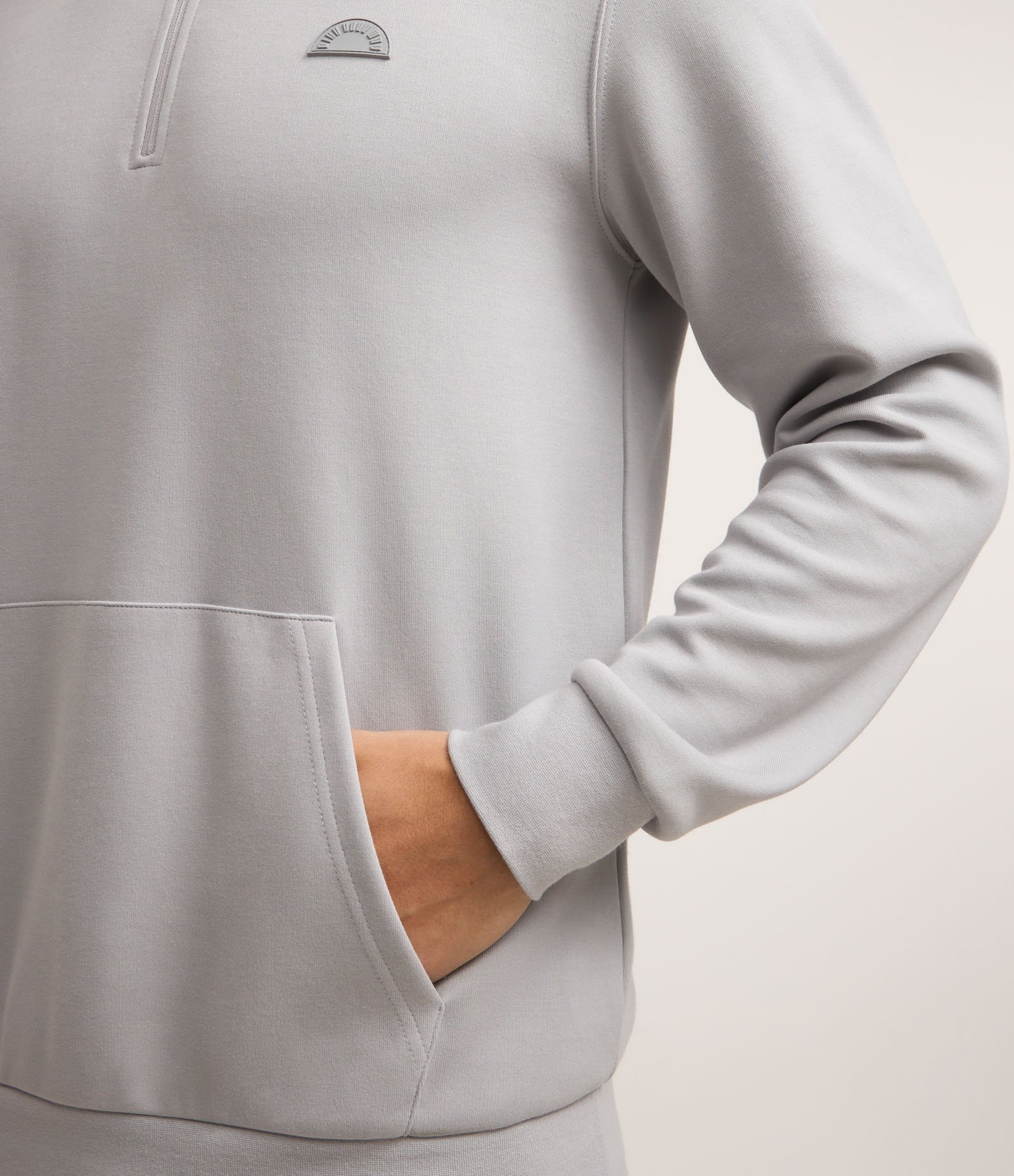 Blusão Esportivo Duplo em Algodão com Gola Alta Cinza 3