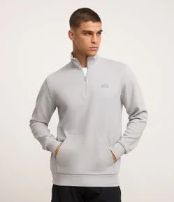 Blusão Esportivo Duplo em Algodão com Gola Alta