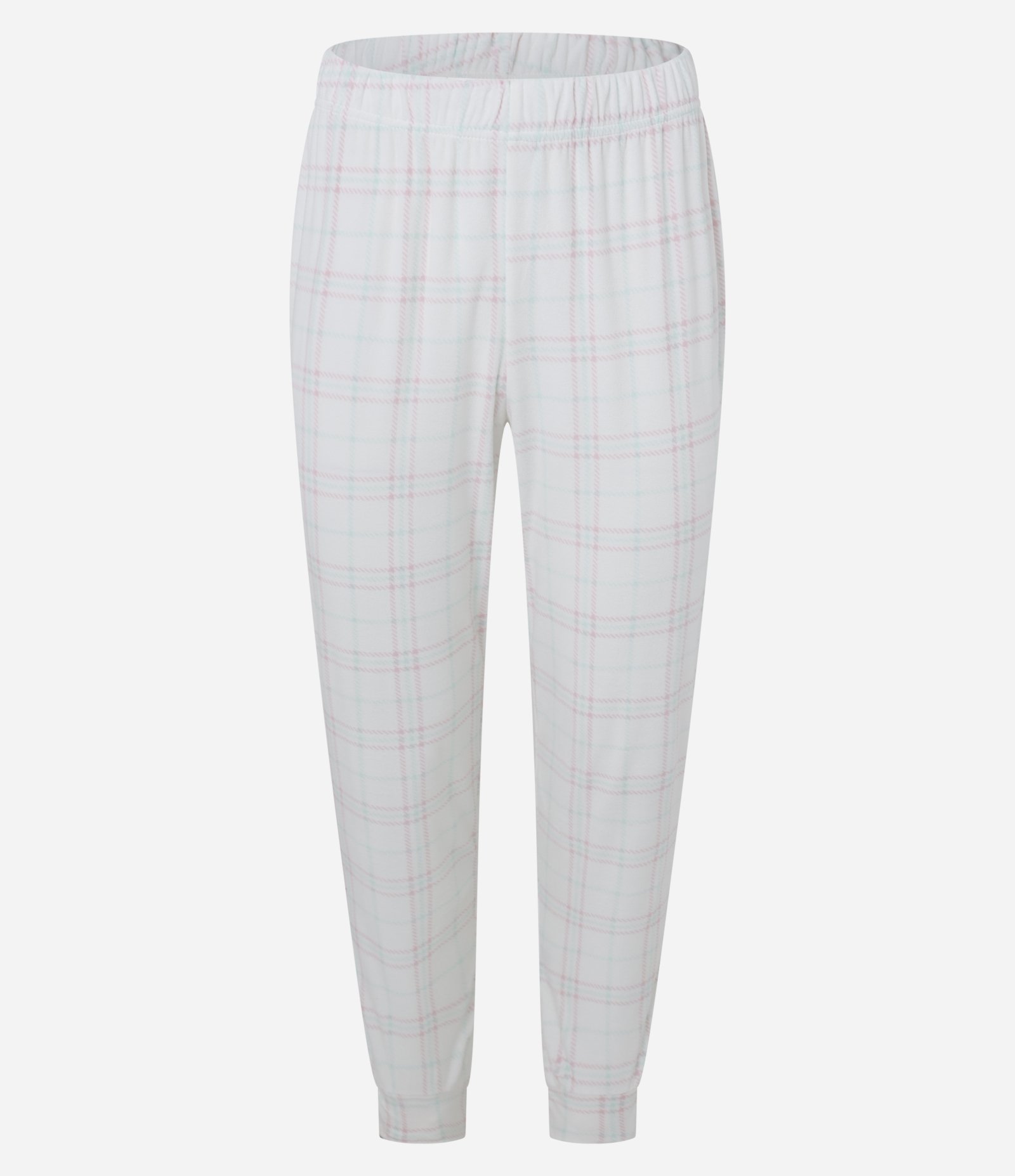 Pijama Longo em Plush Estampa Xadrez Branco 8