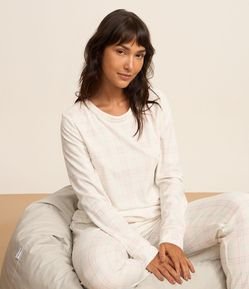 Pijama Longo em Plush Estampa Xadrez