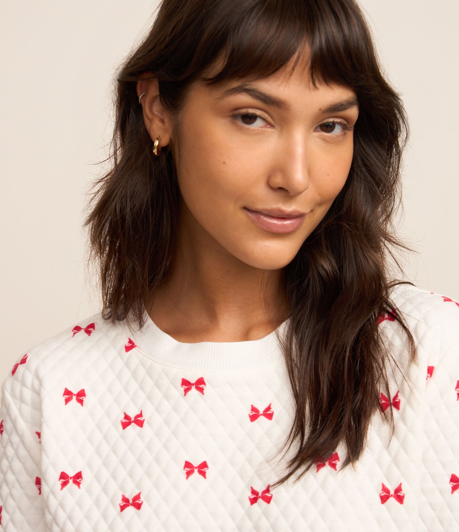Pijama Manga Longa com Estampa de Coração Branco 2