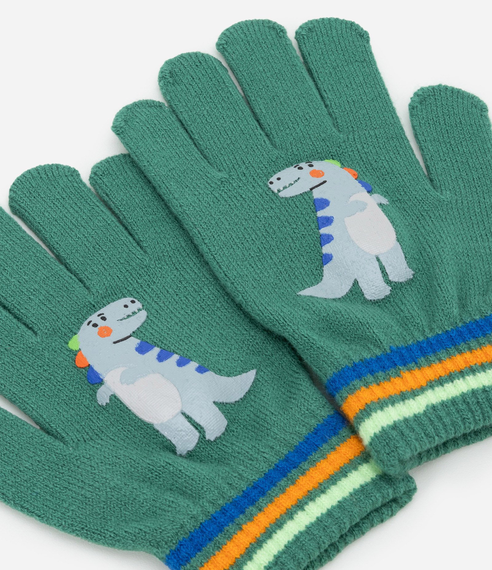 Luva Infantil com Estampa de Dino - Tam P ao G Verde 3