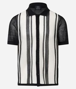 Camisa Comfort com Efeito Tricô Listrada