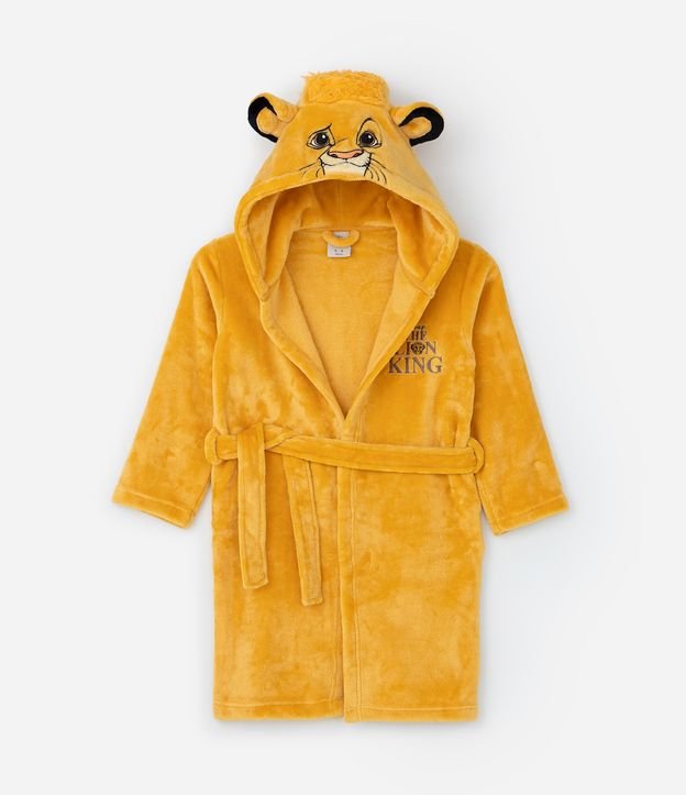 Roupão Infantil em Fleece com Estampa Simba - Tam 3 a 8 Anos