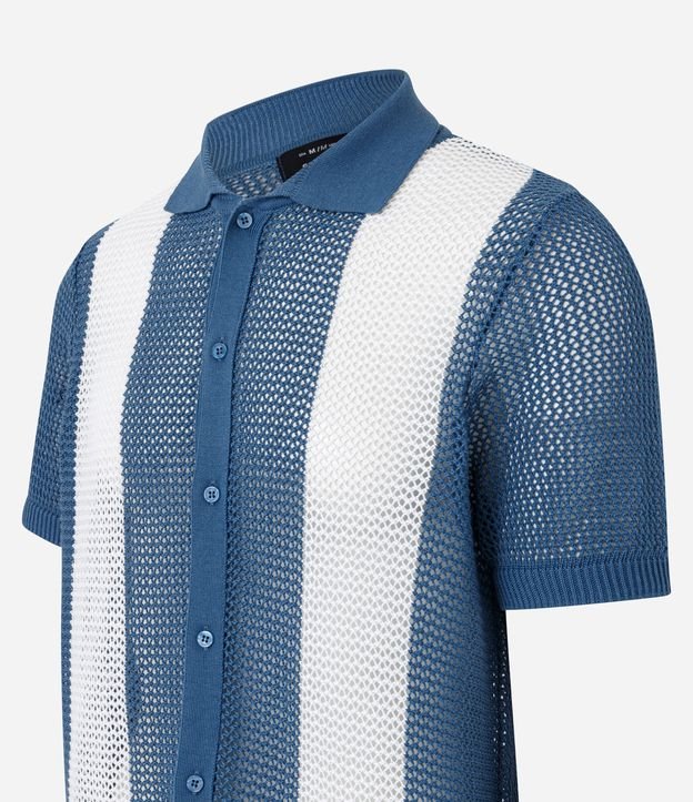Camisa Comfort com Efeito em Tricô Listrada