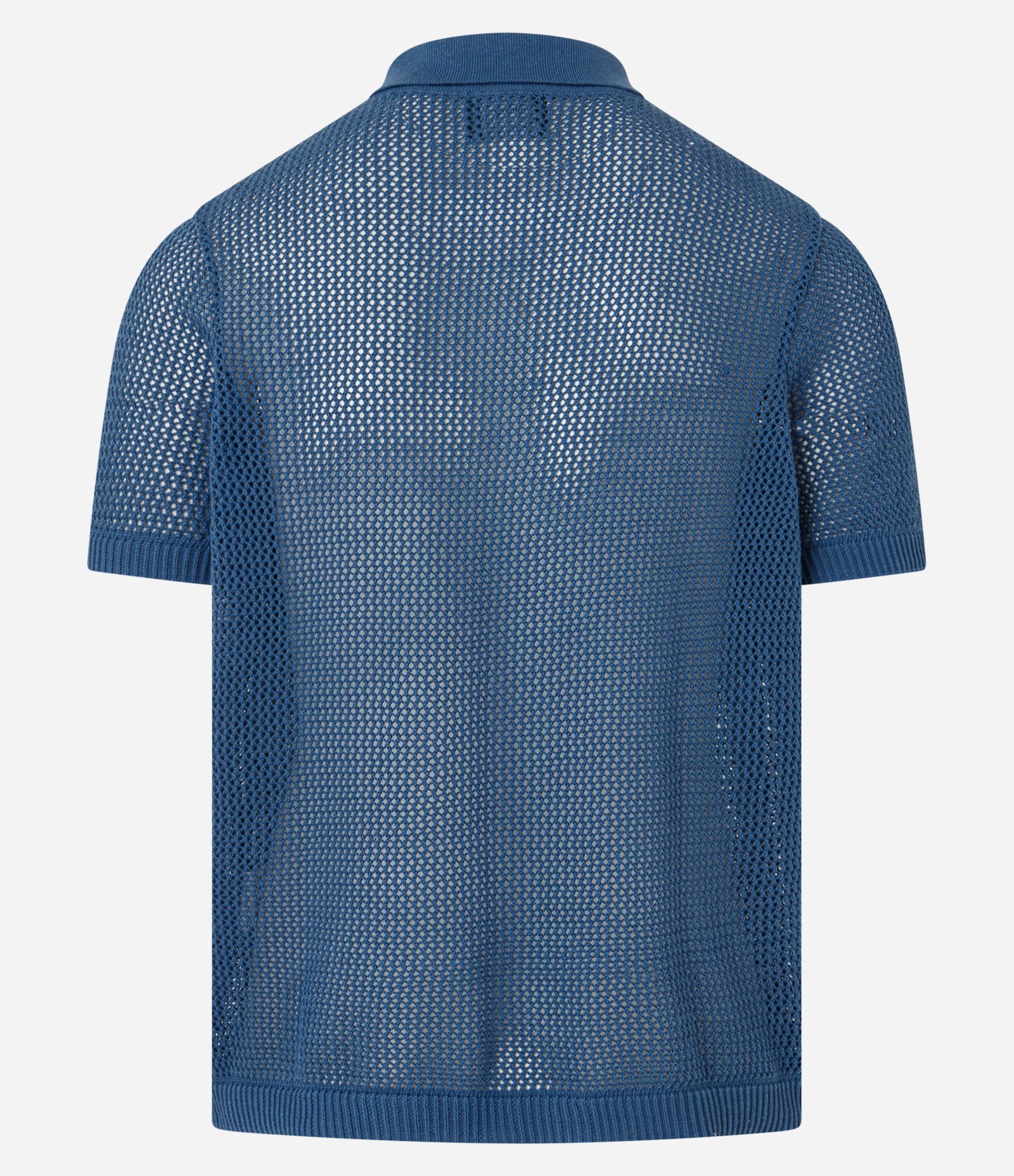 Camisa Comfort com Efeito em Tricô Listrada Azul/Branco 7