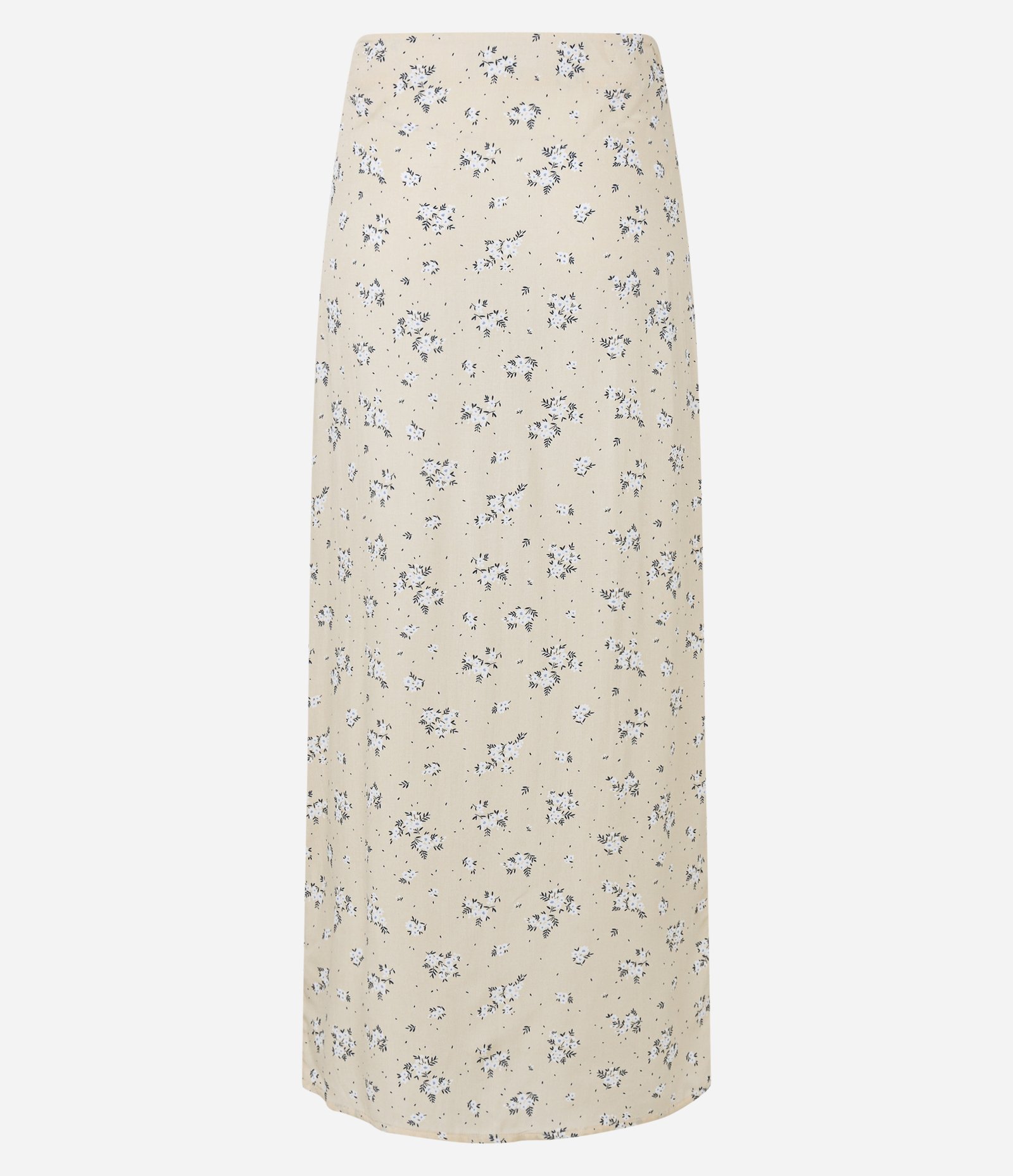 Saia Midi em Viscose Floral Liberty e Fenda Bege Creme 6