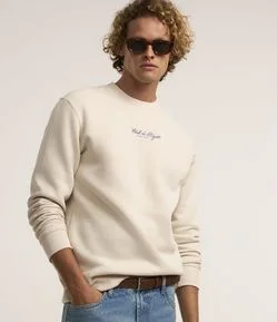 Blusão em Algodão com Estampa Bordada Lettering