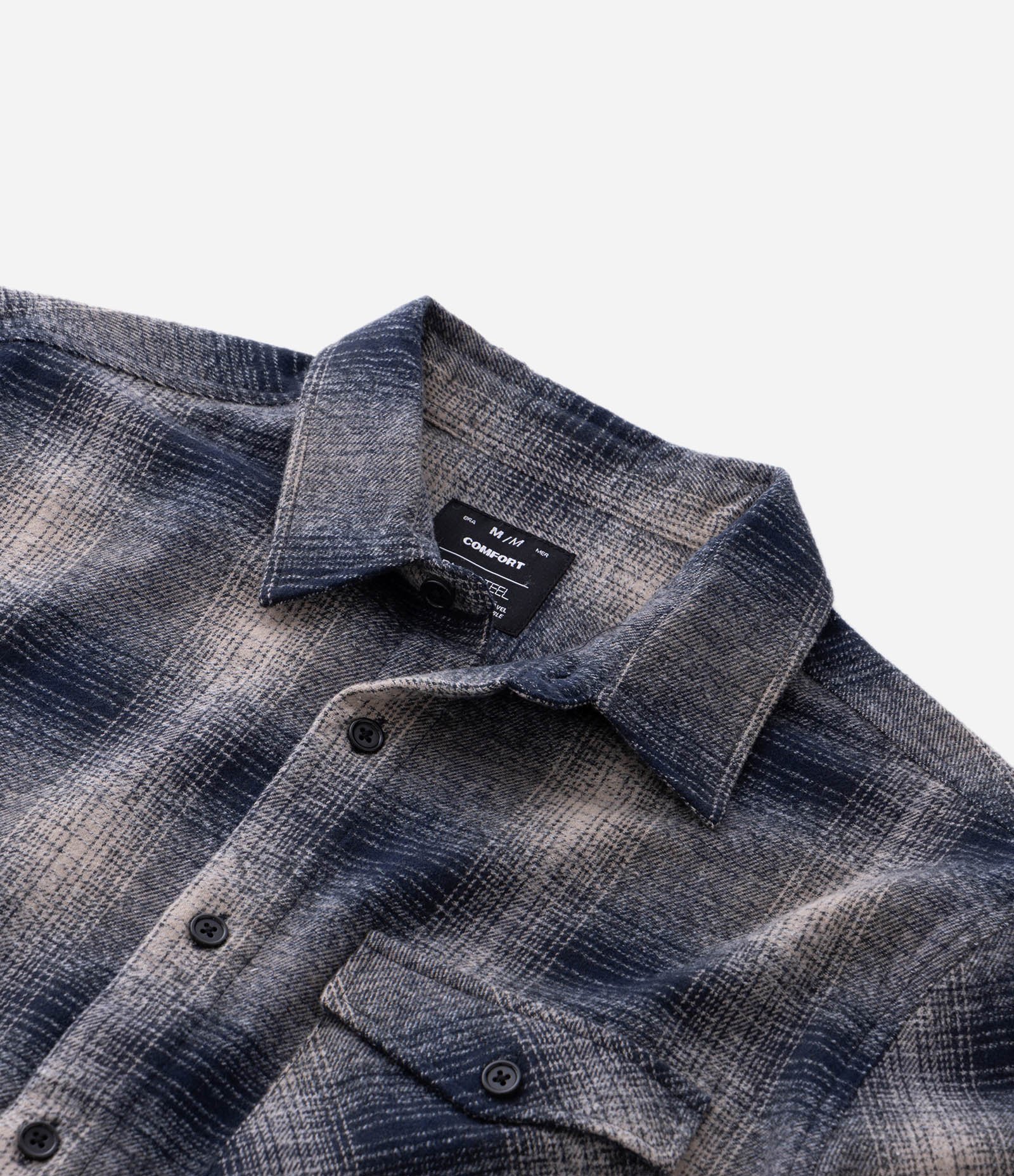 Camisa Comfort em Flanela com Bolso e Estampa Xadrez Azul 7