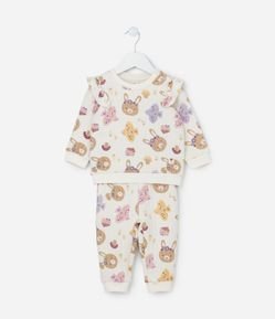 Conjunto Infantil em Matelassê com Babadinhos - Tam 0 a 18 meses