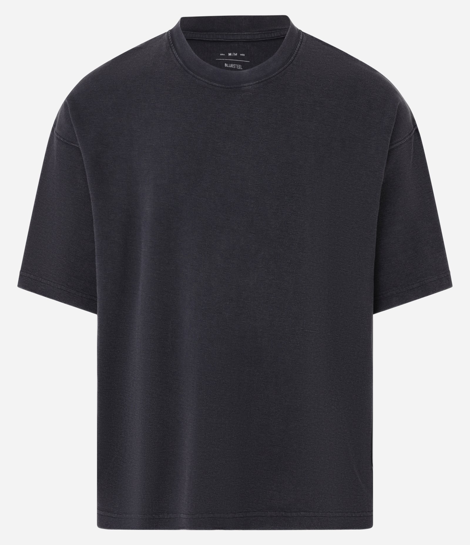 Camiseta Boxy com Algodão eTextura Waffle Preto 4